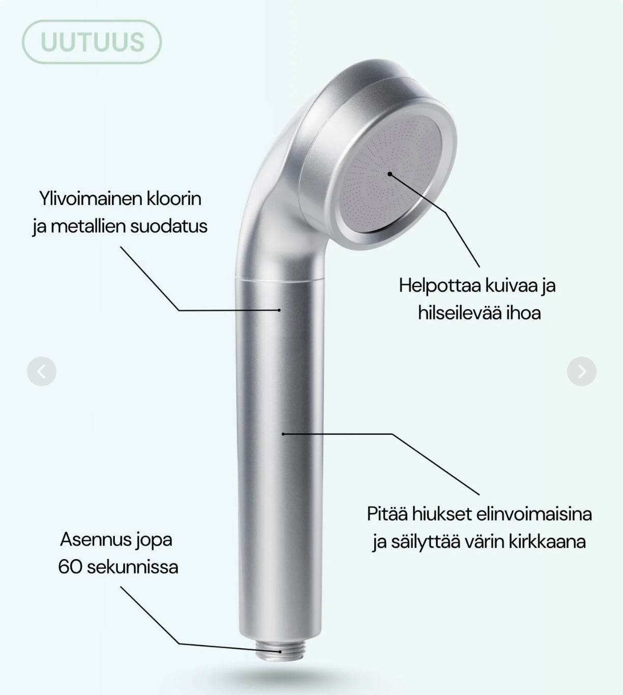 Aqualux Flow suihkupääsuodatin